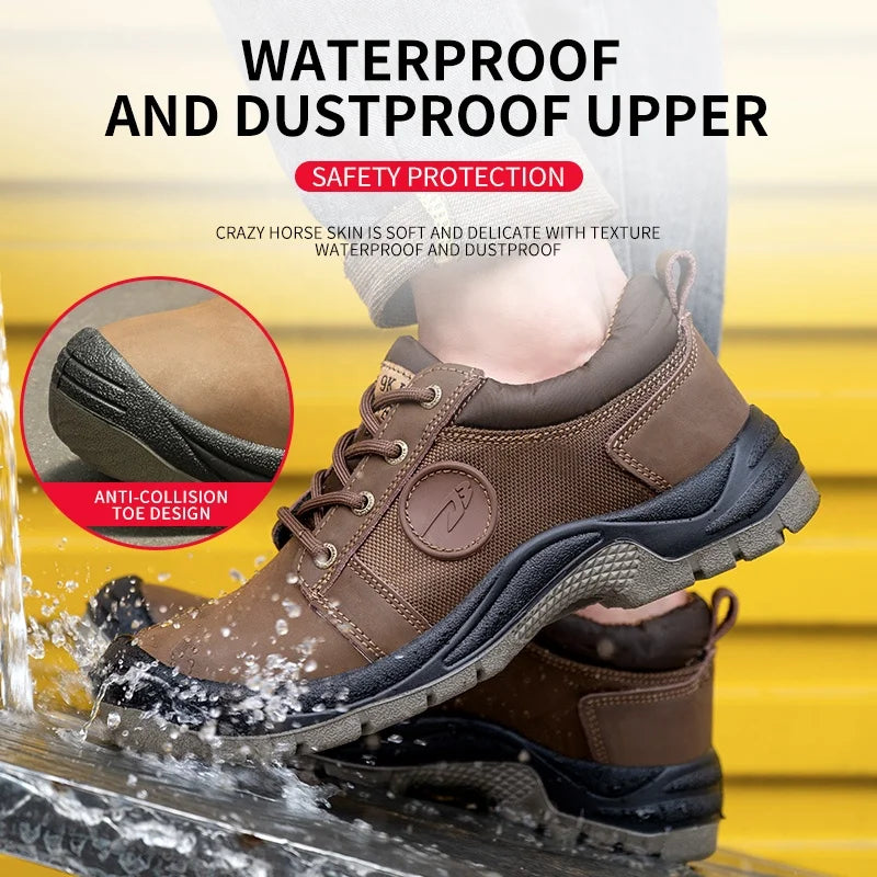2022 Work Boot Oil Water Resistant Anti slip  Steel Toe Industrial Safety Shoes Boots