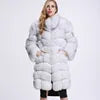 2018 Women's Winter Luxury Faux Fur Coat Long and Warm with Chinchilla Fox Pattern Soft Plaid Design