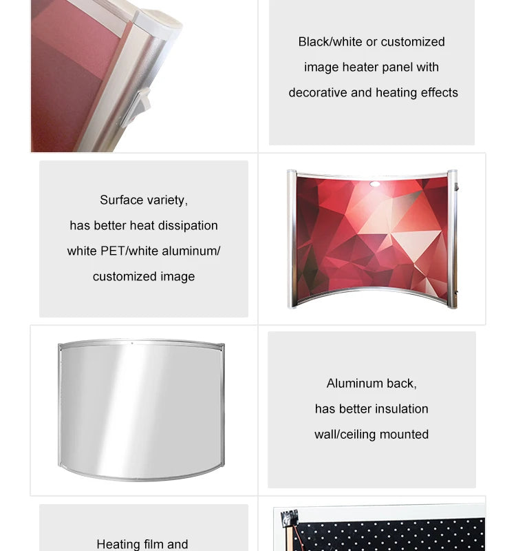 Hot Sale 2025 Most Efficient Freestanding Office Infrared Heating Panel Curved IR Panel Heater for Feet Warm