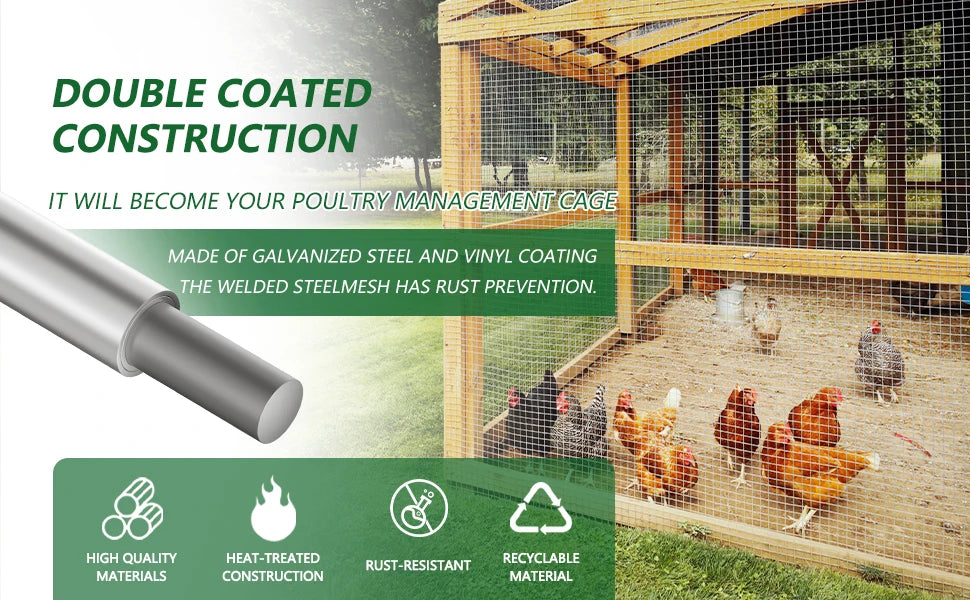 1/2x48x100ft Hardware Cloth 19-Gauge Welded Galvanized Mesh Roll for Hog Wire Fences, Greenhouse Flooring & Crawl Space Covers