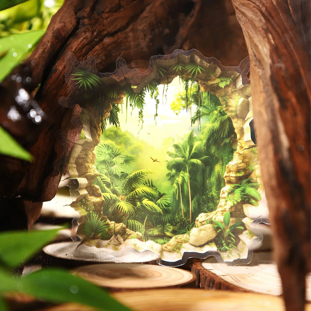 10 Sheets/pack PET Stickers Broken Wall Illusion Series Three-dimensional Wall Hole DIY Decorative Stickers 6 Styles