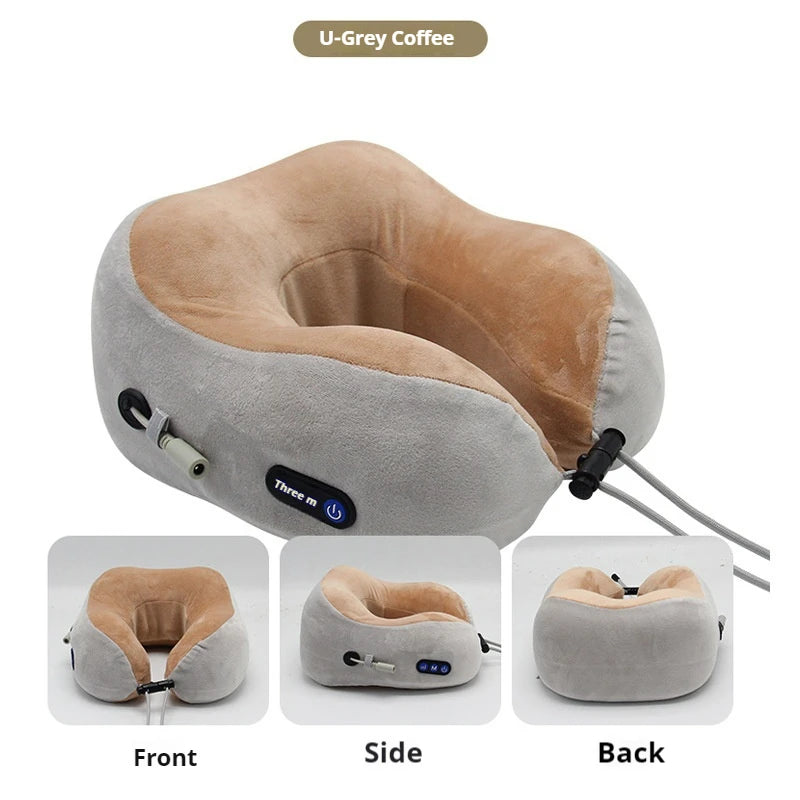 2024 Hot Selling Portable Car U-Shape Travel Pillow New 3D Heating Neck Relaxing Massage Pillow New Hot Product