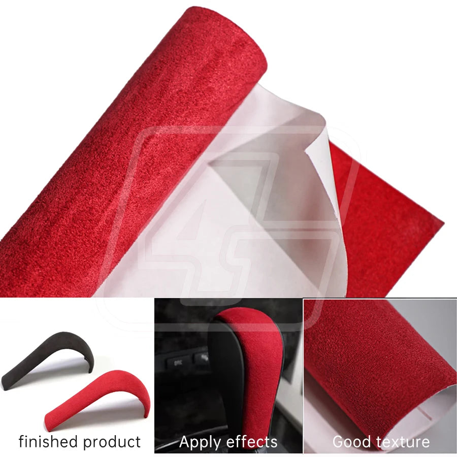 Self-adhesive Roll Flannel Pink Suede Film 1.52*15m Suede Car Film Hot Selling Decorative Vinyl Cherry Blossom Pink PVC Interior