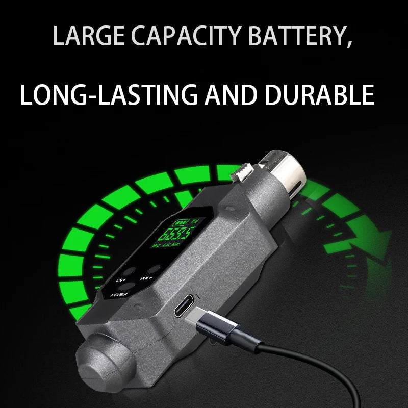 2024 Newest Portable UHF Wireless Adapter System Microphone Transmitter & Receiver for Wired Dynamic Microphone Box Package