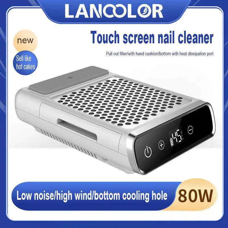 Powerful Powder Nail Dust Vacuum Cleaner 80W  Vacuum Cleaner Nail Powders Low Noise Nail Table Vacuum Cleaner