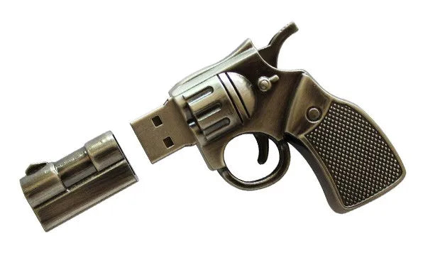 High Quality Copper Gun-Shaped  4GB Custom Shaped Pen Drive with USB 2.0 Interface New Product  Metal USB Flash Drive