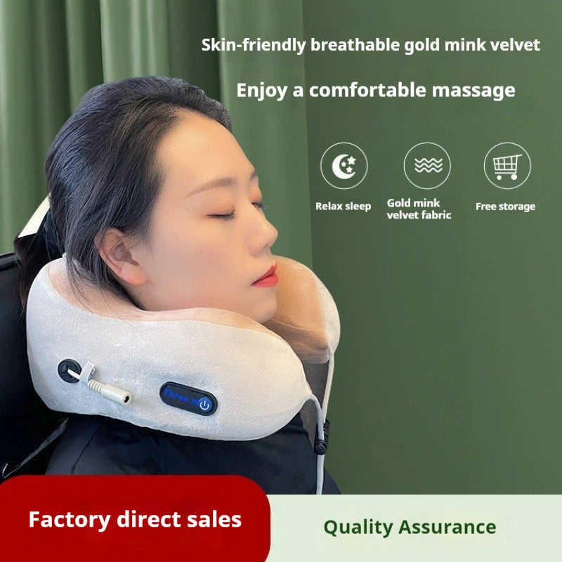 2024 Hot Selling Portable Car U-Shape Travel Pillow New 3D Heating Neck Relaxing Massage Pillow New Hot Product
