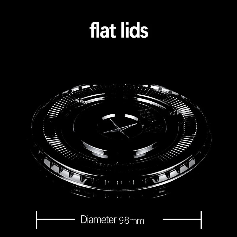 1,000 Count Custom Printing Disposable Clear PET Cup Lids Reusable Plastic Cup for Take Away Coffee Juice Drink Milk