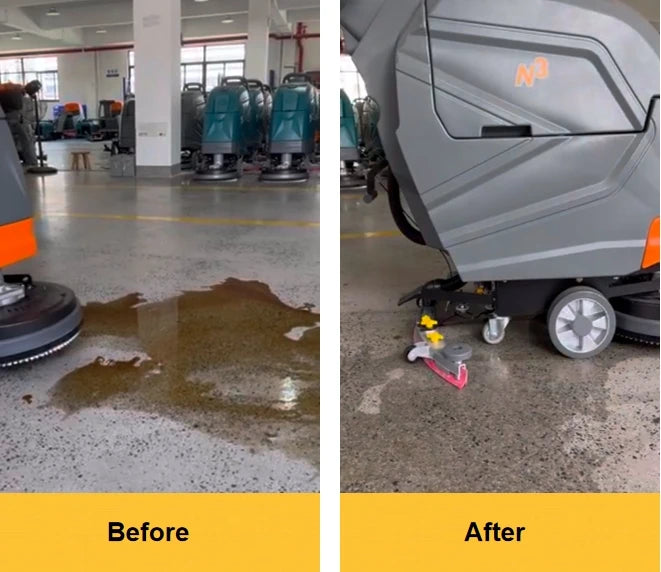 2024 Simple Design Industrial Supermarket Walk Behind Compact Floor Scrubber Walk Behind Floor Washing Machine Floor Dryer