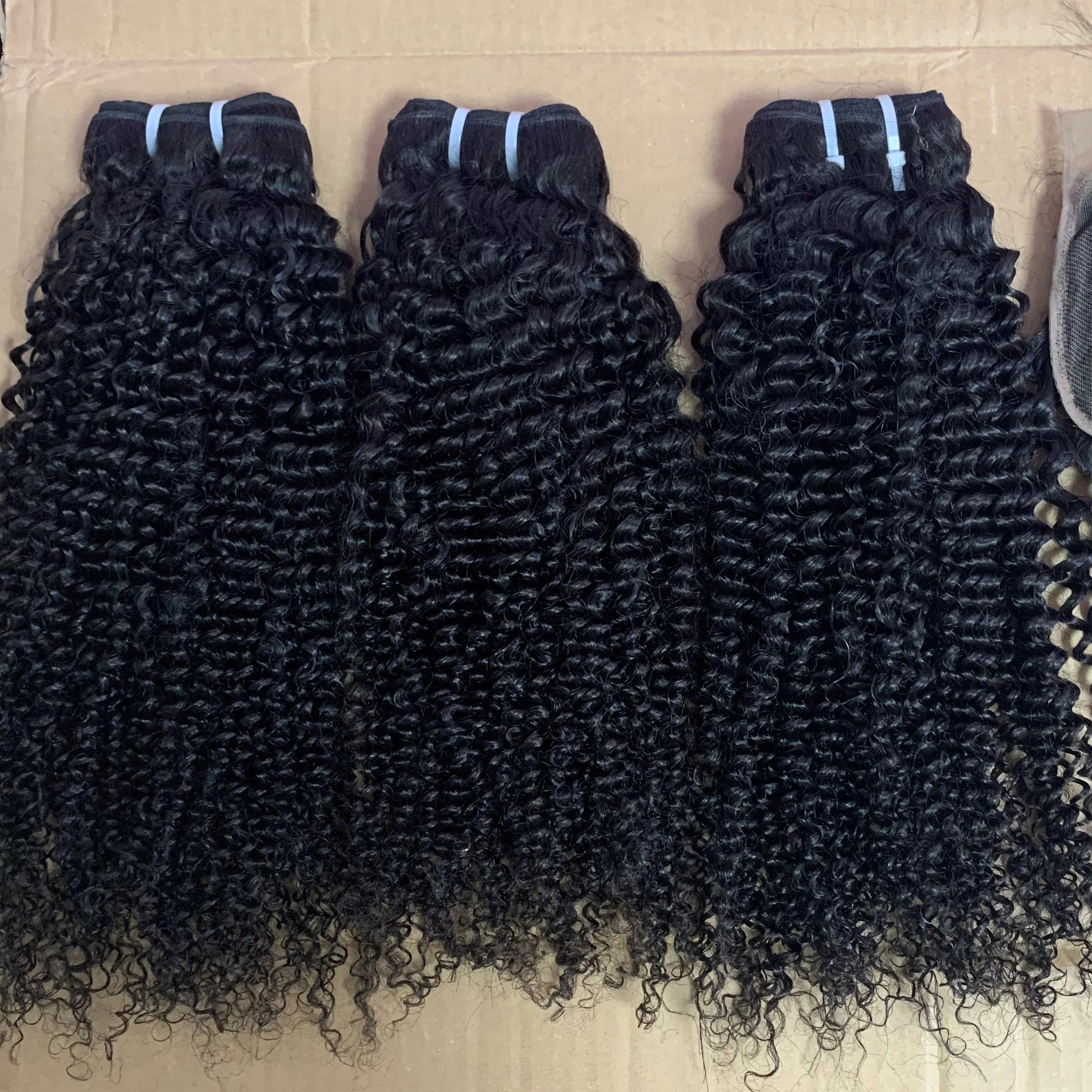100% Unprocessed Natural Human Hair Raw Loose Deep Wave Hair Bundles Vietnamese Burmese Curly Textures for Birthday