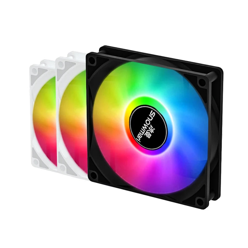 SNOWMAN Low Noise 12v 120mm Computer Case Fans Cooling Fan LED ARGB 120x120x25mm PC Cooling Case Fan