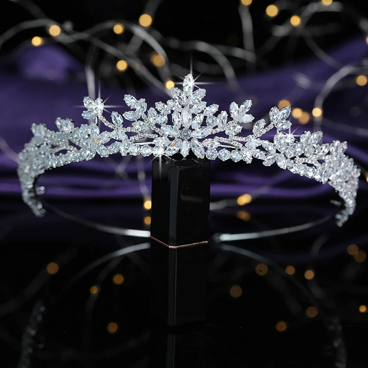 Drop Shipping Exquisite Wedding Tiara Cute Cubic Zircon Rhinestone Bridal Hair Accessories Crown Women BC5523 Corona Princesa