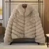 2024 New Arrival Winter Thick Warm Leather Fur Jacket Women Real Fox Fur Coat