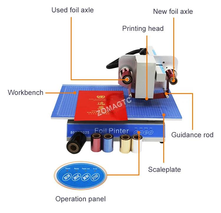 Professional Paper Plastic PVC Aluminium Foil Printer Digital Gold Hot Foil Printer Leather Bronzing Machine