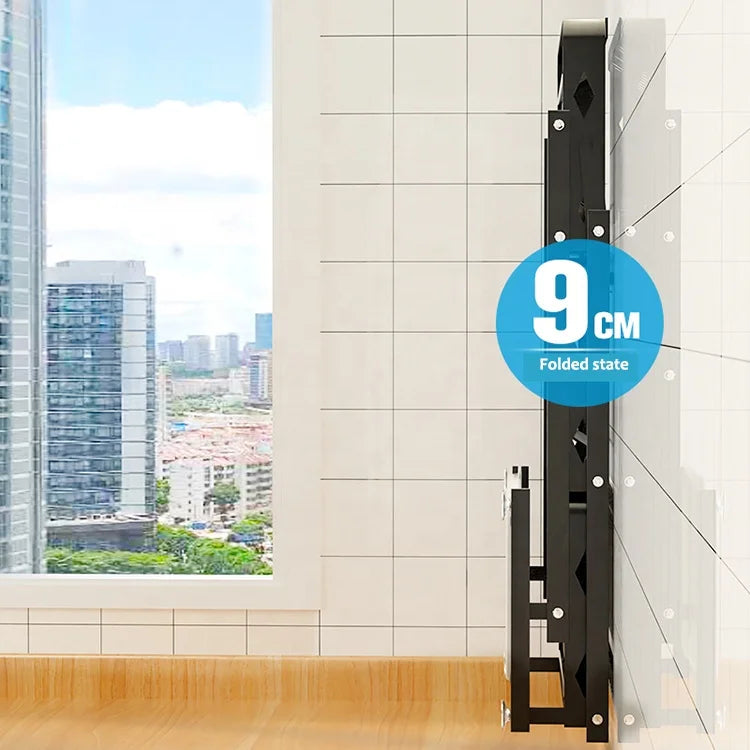 2021 New Wall-mounted/desktop Stainless Steel Foldable Dish Rack Dish Drainer Rack with Drip Tray Kitchen Accessories Organizer