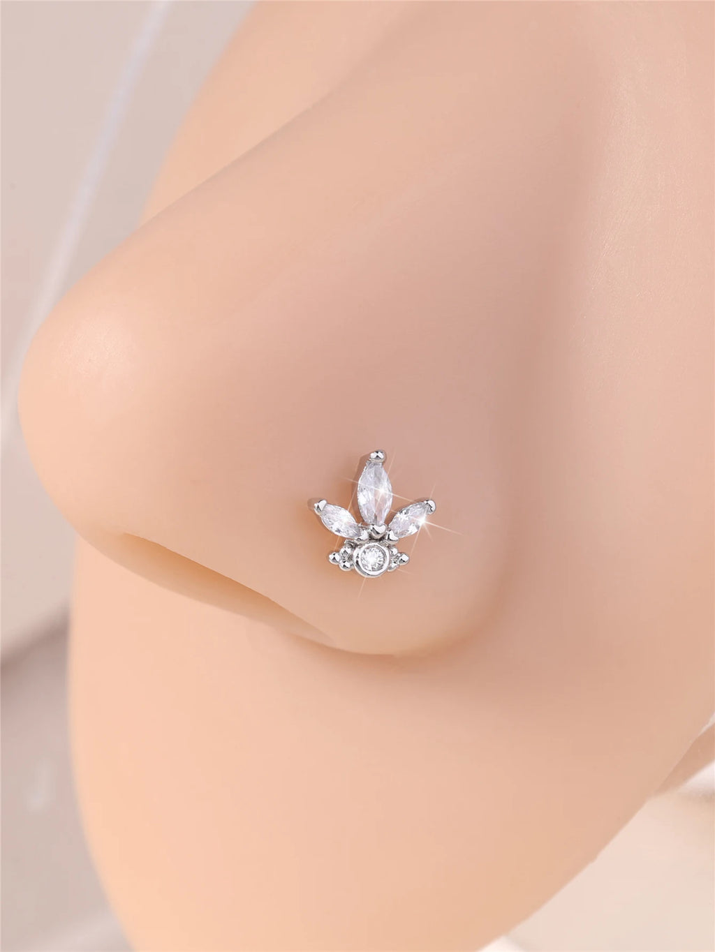 1Pcs 20G L Shaped Nose Studs CZ Small 18K Gold Filled Silver Color Nose Piercing for Women Girl Cute Nostril Jewelry Wholesale