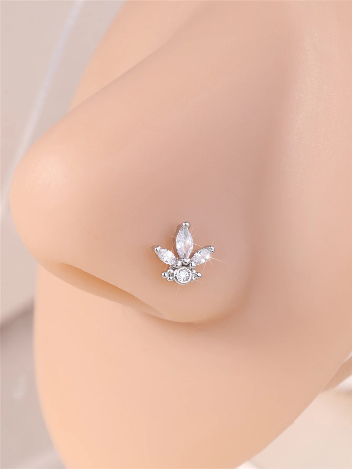 1Pcs 20G L Shaped Nose Studs CZ Small 18K Gold Filled Silver Color Nose Piercing for Women Girl Cute Nostril Jewelry Wholesale