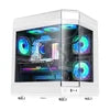 "RGB Tempered Glass Gaming PC Case for ATX/M-ATX Mid Tower Stock Full View Side Panel"