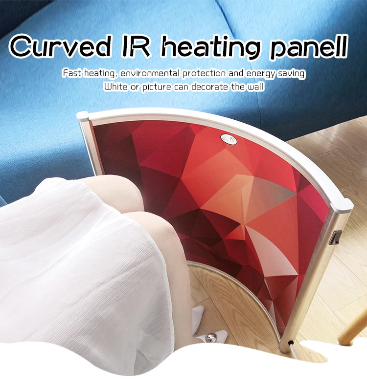 Hot Sale 2025 Most Efficient Freestanding Office Infrared Heating Panel Curved IR Panel Heater for Feet Warm