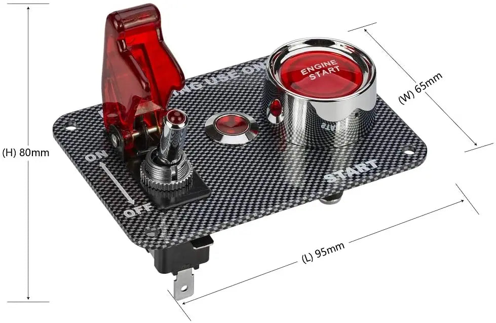 2 in 1 Ignition Car Engine Start Push Switch Panel With Light for Automotive Push Switch Panel Applications