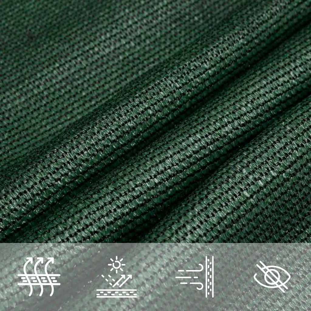 W2B VidaXL Dark Green Sun Sail High-Density Polyethylene (HDPE) and Polyester Rectangular Garden Shade Cloth for Outdoor Use
