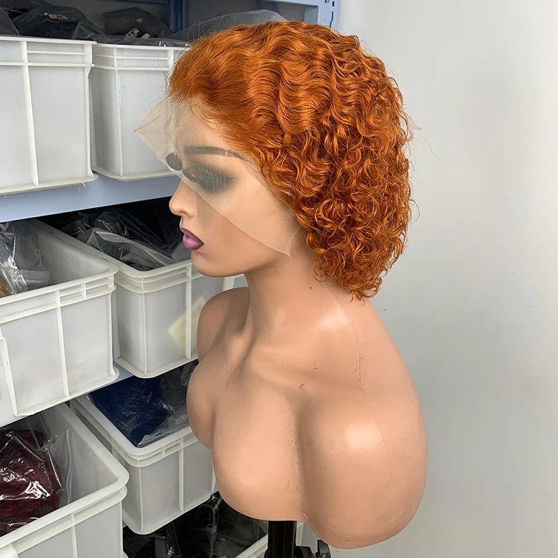 2023 Wholesale European Short Pixie Cut Wig 6 Inch Human Hair Wig, 13*4 Lace Frontal Brazilian Human Hair Wig Cut Short bob