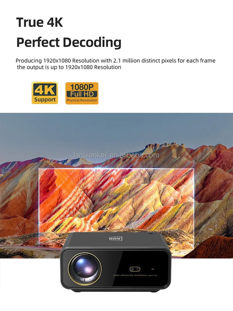 For for U001 Professional Video Projector 4K Full HD Android Auto Focus LED Lamp 1200 Lumens Portable Business Gym Game Outdoor