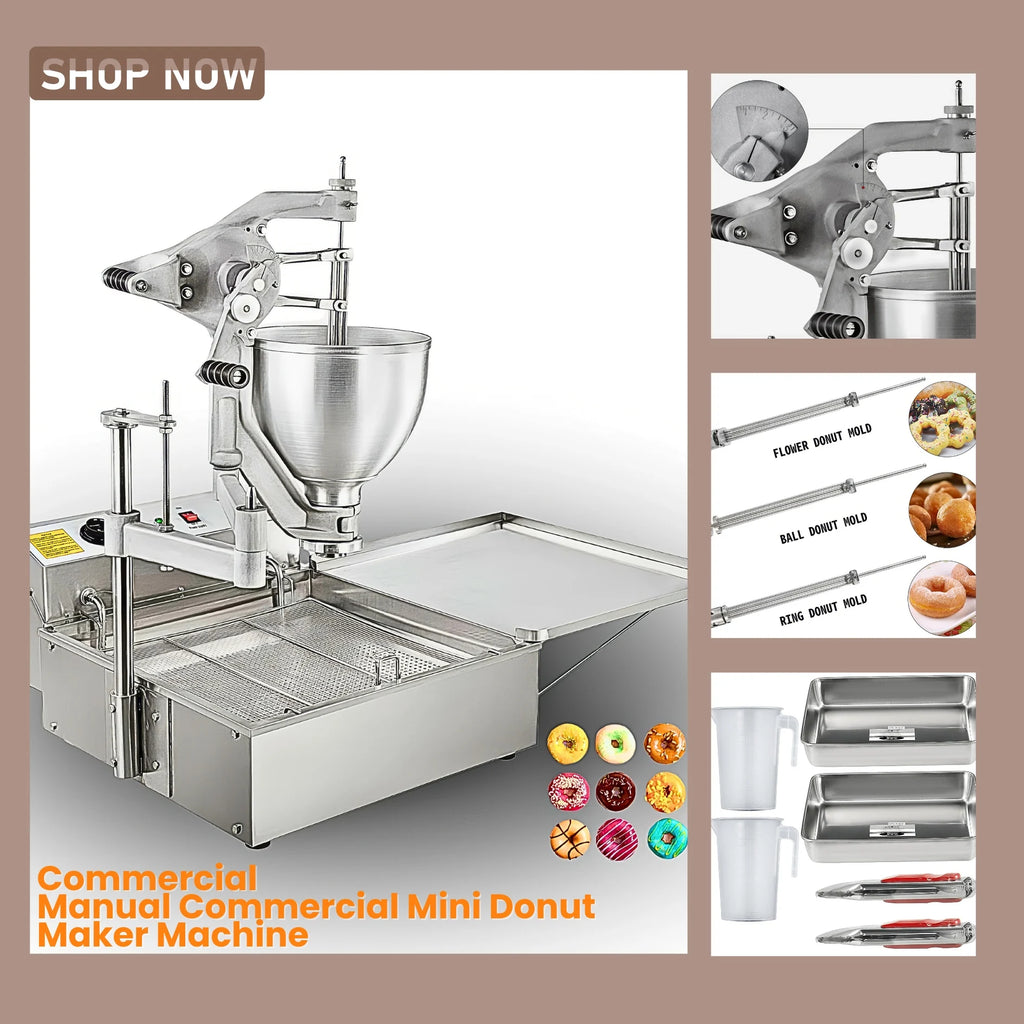 Professional Machines to Make Donuts 9L Hopper Donut-Deep-Fryer-Machine Simple Operation Mini Waffle Donut Sandwich Maker