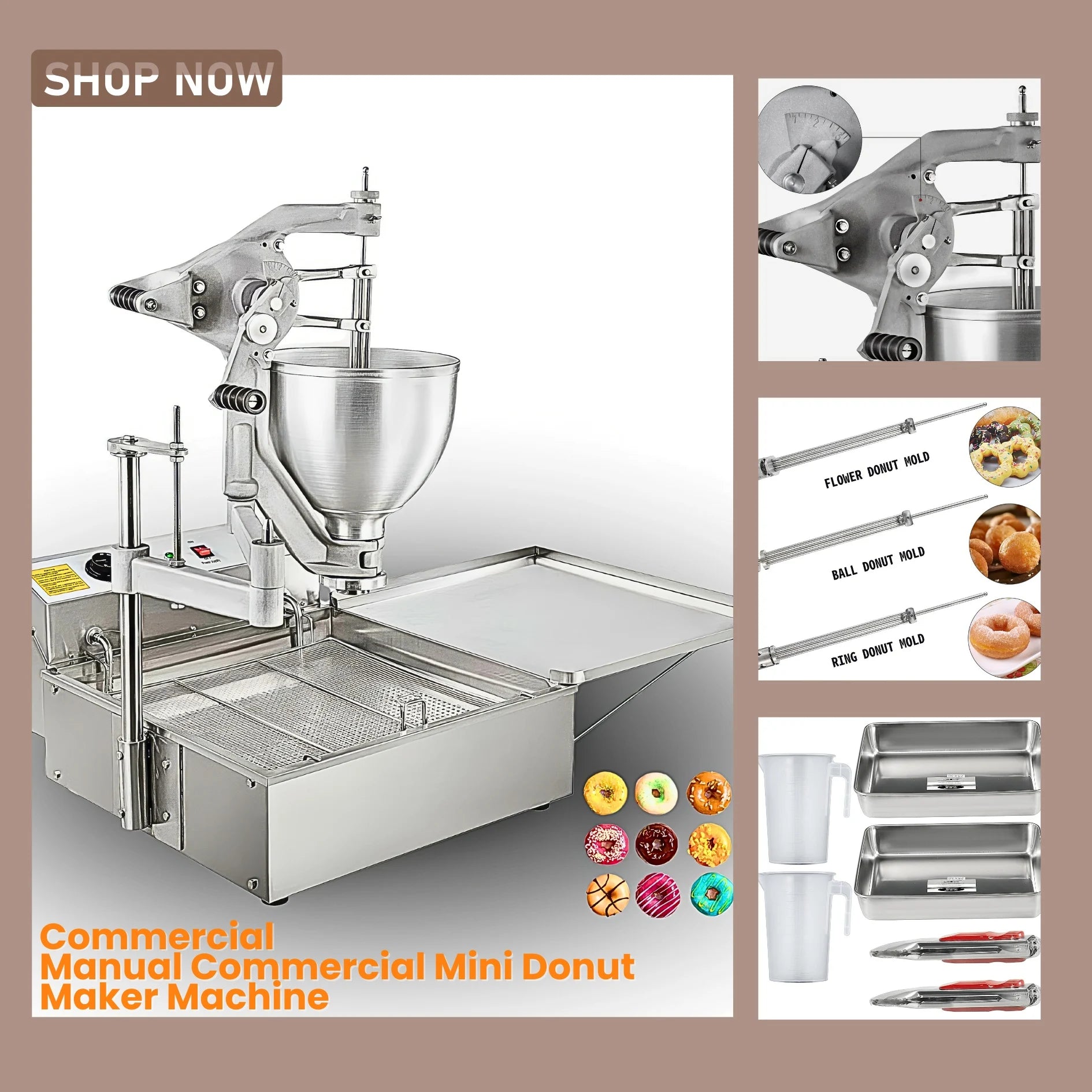 Professional Machines to Make Donuts 9L Hopper Donut-Deep-Fryer-Machine Simple Operation Mini Waffle Donut Sandwich Maker