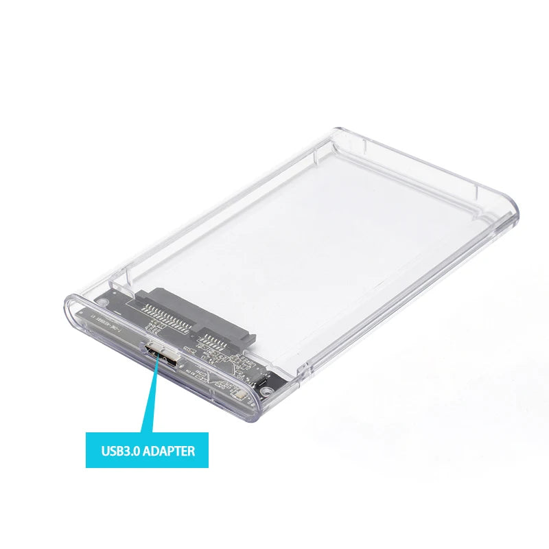 2 5 Inch White Plastic Transparent Solidity Hard Disk Box External USB3.0 Mechanical SSD Fast Transmission Speed
