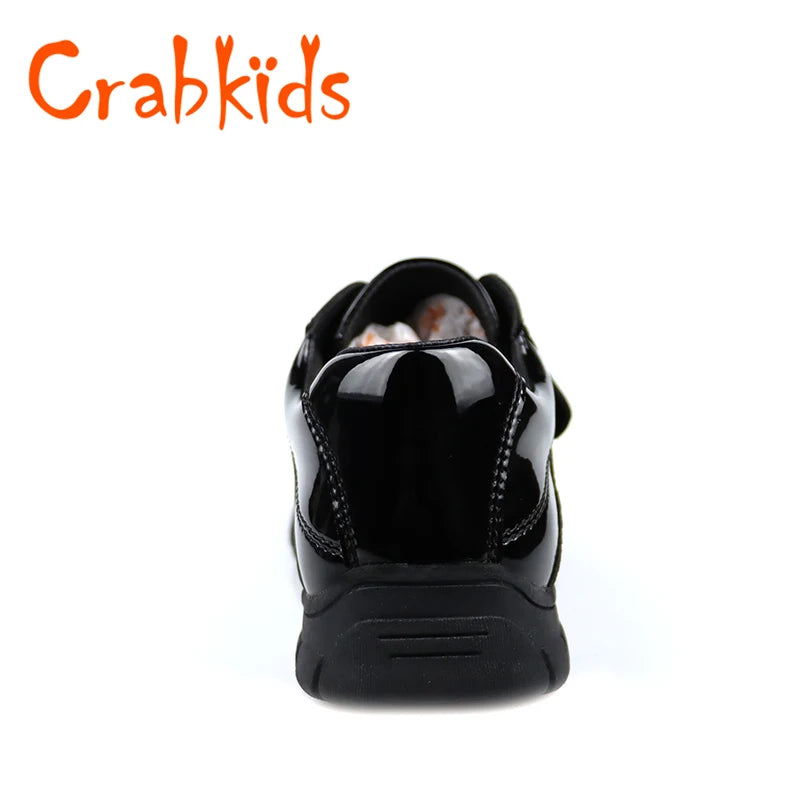 2023 Black School Shoes Boys Teenage School Shoes Patent Leather Children Fashion Outdoor Kids Dress Shoes