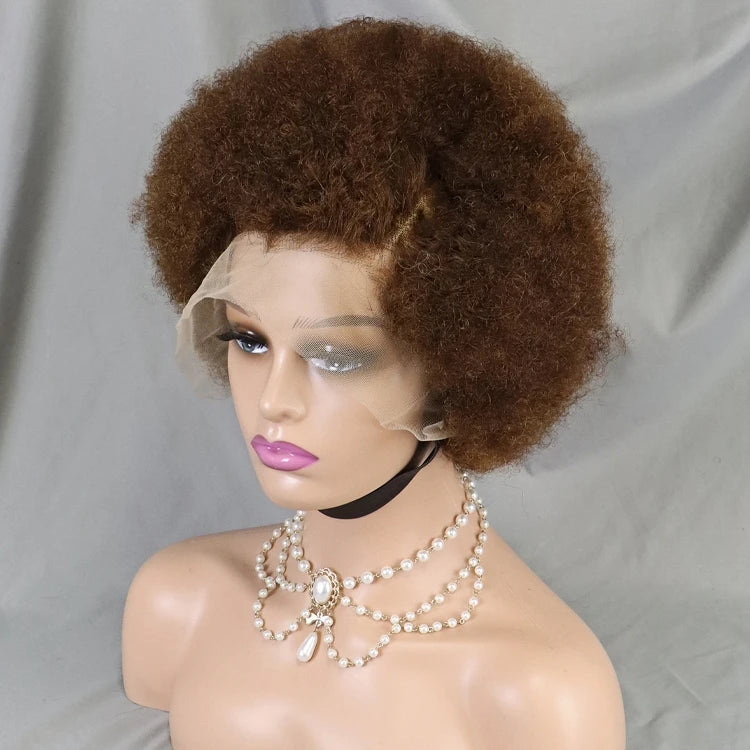 13x4 Lace Closure Frontal Wigs for Black Women Afro Kinky Curly Non Blend Hair Short Afro Curly Wig with Deep Wave Style