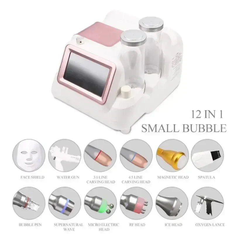 12 in 1 Multifunction Small Bubble Oxygen Facial Face Lift Skin Rejuvenation Hydra Beauty Equipment