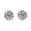 Husky Jewelry Sunflower Fashion Wedding Party 925 Silver Crystal 1Ct*2 VVs1 Moissanite Diamond Stud Earrings