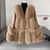 2024 Winter Ladies Real fox Fur Jacket Genuine Sheep Leather Coat with fox Fur Female Fashionable Fur Jackets