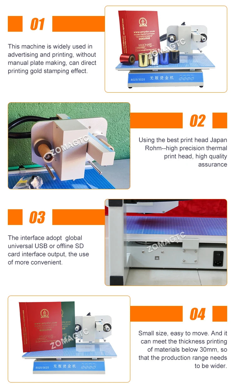 Professional Paper Plastic PVC Aluminium Foil Printer Digital Gold Hot Foil Printer Leather Bronzing Machine