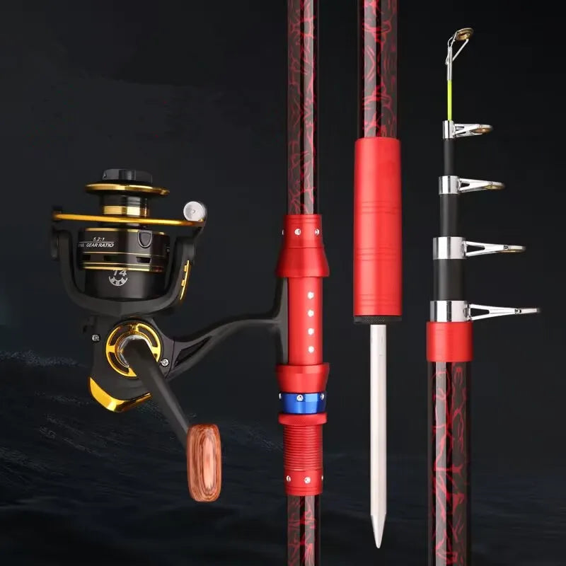 2.1m - 3.6m ultra Light ultra Hard 45-layer Fiberglass Telescopic Marine Saltwater Fishing Rod