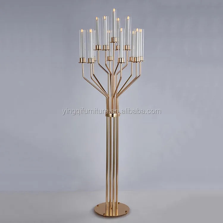Golden Tall Wedding Party Table Candle Sticks