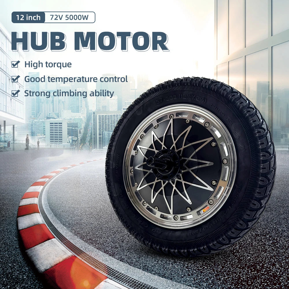 12 Inch Hub Motor With Wheel 72V 5000W 120Km/H Bike and Scooter Hub Motor Wheel Conversion Kit Price