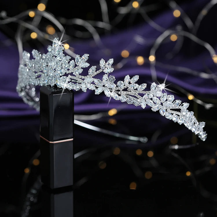 Drop Shipping Exquisite Wedding Tiara Cute Cubic Zircon Rhinestone Bridal Hair Accessories Crown Women BC5523 Corona Princesa