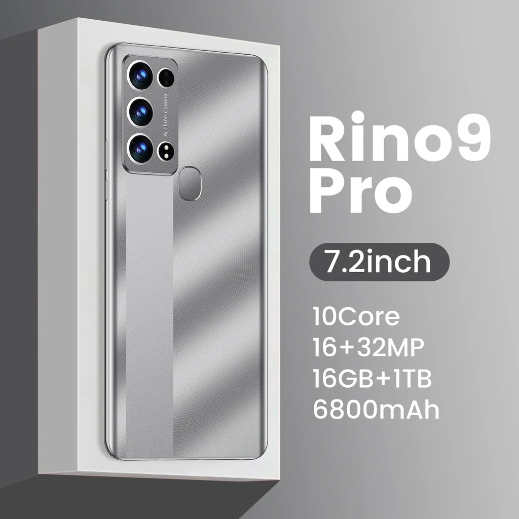2023 New Arrival Rino9 Pro 16GB+1TB 16MP+32MP Android 12 Unlocked Cell Phone Dual SIM Card Mobile Smart Phone