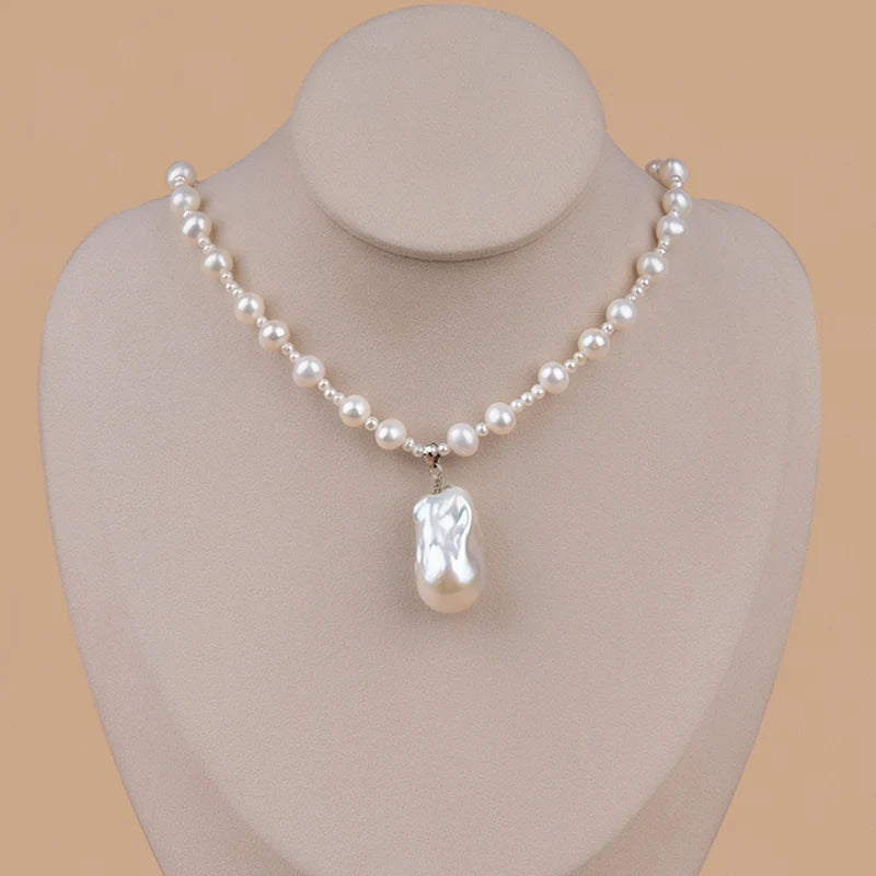 16/18-Inch White Natural Freshwater Pearl Necklace with 3+8mm Round Shape Round Shape Loose Pearls