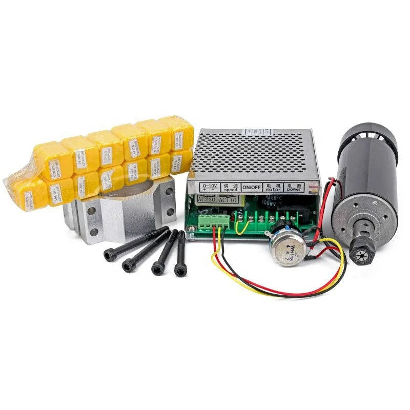 0.5kw Air Cooled Spindel ER11 Chuck 500W  52mm Clamp Power Supply Speed Governor CNC Spindle Motor For PCB Engraving