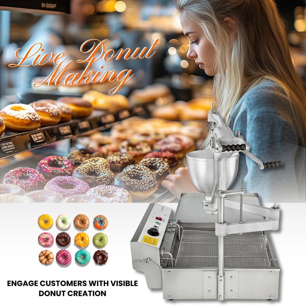 Professional Machines to Make Donuts 9L Hopper Donut-Deep-Fryer-Machine Simple Operation Mini Waffle Donut Sandwich Maker