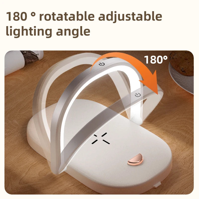2024 New Products Smart Wireless Charger Table Lamps LED Night Light Bedside Desk Lamp Portable Custom Logo 2024