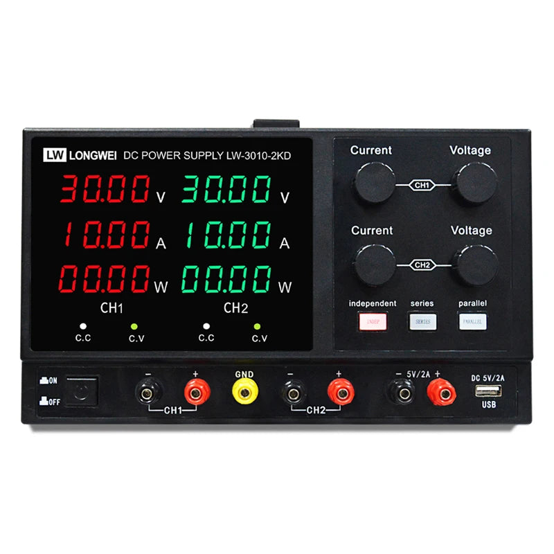 LW-1003-2KD Longwei 100V 3A Adjustable Switching Bench Power Supply  USB Quick-Charge Interface with 4-Digits Display