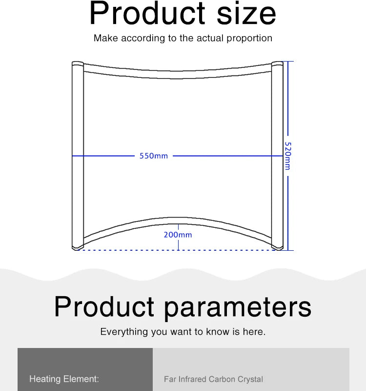 Hot Sale 2025 Most Efficient Freestanding Office Infrared Heating Panel Curved IR Panel Heater for Feet Warm