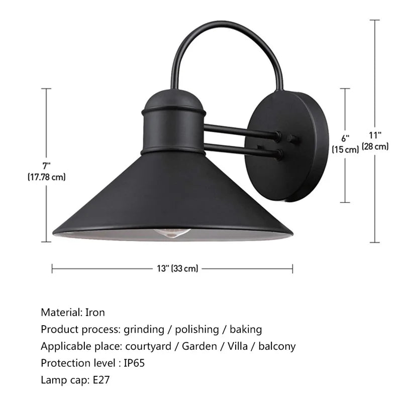 Outdoor Wall Lamp Classical LED Sconces Lighting Waterproof Home for Porch Villa