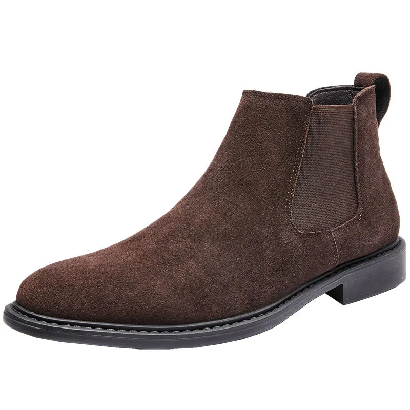 Genuine Leather Boots Fashion High Top Classic Durable Formal Chelsea Boots for Men