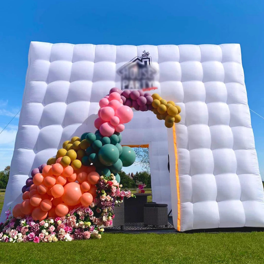 13x13ft Large White Pink Blue Blow up Inflatable Night Club Tent Disco Party Tent Portable Cube Inflatable Event Tent for Show